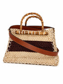 Sofia Cardoni Geanta de plaja Baby Hestia straw-Verde