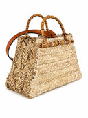 Sofia Cardoni Geanta de plaja Baby Hestia straw-Verde