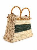 Sofia Cardoni Geanta de plaja Circe straw and paper-Taupe