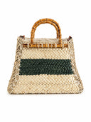 Sofia Cardoni Geanta de plaja Circe straw and paper-Taupe