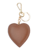 Roberta M Charm Cuore in pelle naturale color cognac