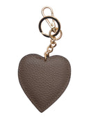 Roberta M Charm Cuore in pelle naturale Tortora scuro