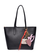 Roberta M Charm Cuore pelle naturale Nero