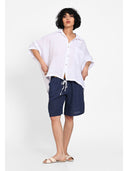 Bluza in cordon reglabil la baza Alb