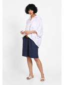 Bluza in cordon reglabil la baza Alb