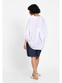 Bluza in cordon reglabil la baza Alb