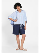 Bluza in cordon reglabil la baza Albastru deschis