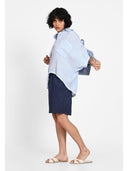 Bluza in cordon reglabil la baza Albastru deschis