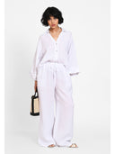 Pantaloni wide-leg Alb