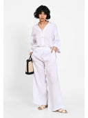 Pantaloni wide-leg Alb