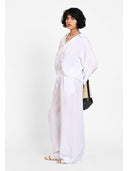 Pantaloni wide-leg Alb
