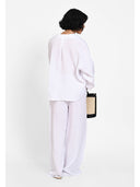 Pantaloni wide-leg Alb