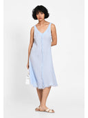 Rochie midi cu detaliu frontal Albastru deschis