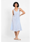 Rochie midi cu detaliu frontal Albastru deschis