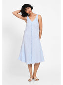 Rochie midi cu detaliu frontal Albastru deschis