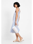 Rochie midi cu detaliu frontal Albastru deschis