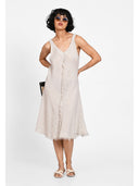 Rochie midi cu detaliu frontal Bej