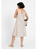 Rochie midi cu detaliu frontal Bej