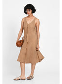 Rochie midi cu detaliu frontal Coniac