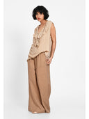 Bluză boho cu decolteu în V Coniac