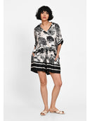 Camasa monochrome silk print vacation Negru