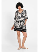 Camasa monochrome silk print vacation Negru