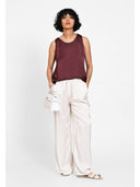 Pantaloni wide-leg Alb