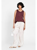 Pantaloni wide-leg Alb