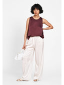 Pantaloni wide-leg Alb