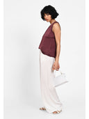 Pantaloni wide-leg Alb