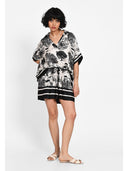 Pantaloni scurti monochrome silk print Negru