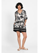 Pantaloni scurti monochrome silk print Negru
