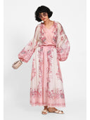 Fusta maxi rose silk-tencel Roz