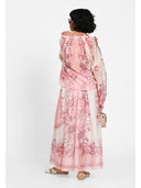 Fusta maxi rose silk-tencel Roz