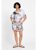 Silk scarf print shorts Alb