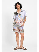Silk scarf print shorts Alb