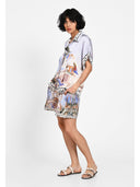 Silk scarf print shorts Alb