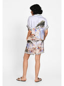 Silk scarf print shorts Alb