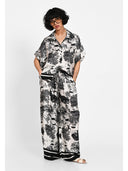 Camasa monochrome silk print resort Negru
