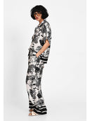 Camasa monochrome silk print resort Negru