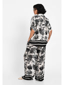 Camasa monochrome silk print resort Negru