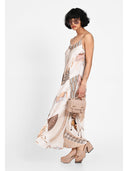 Rochie artistic print Bej