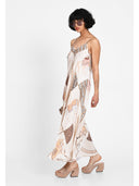 Rochie artistic print Bej