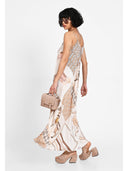 Rochie artistic print Bej