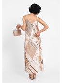 Rochie artistic print Bej