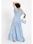 Rochie maxi soft bloom Albastru