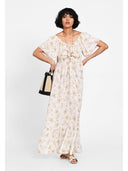 Rochie maxi soft bloom Bej