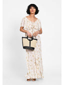 Rochie maxi soft bloom Bej
