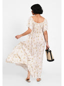 Rochie maxi soft bloom Bej