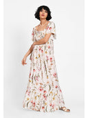 Rochie maxi ivory bloom Alb